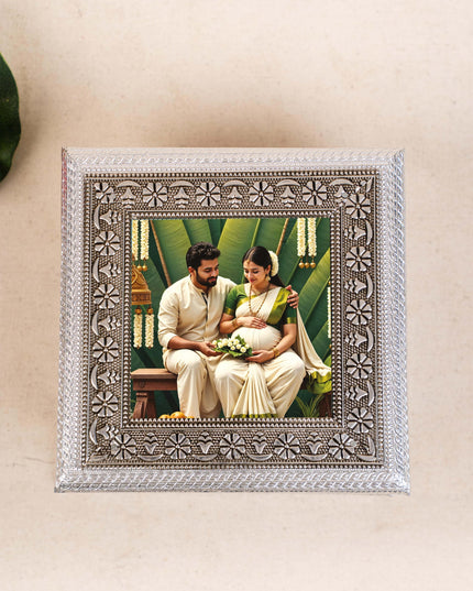 Customized - Meenakari Dry Fruit Box - 6x6 inch - Baby Shower - WBG1781