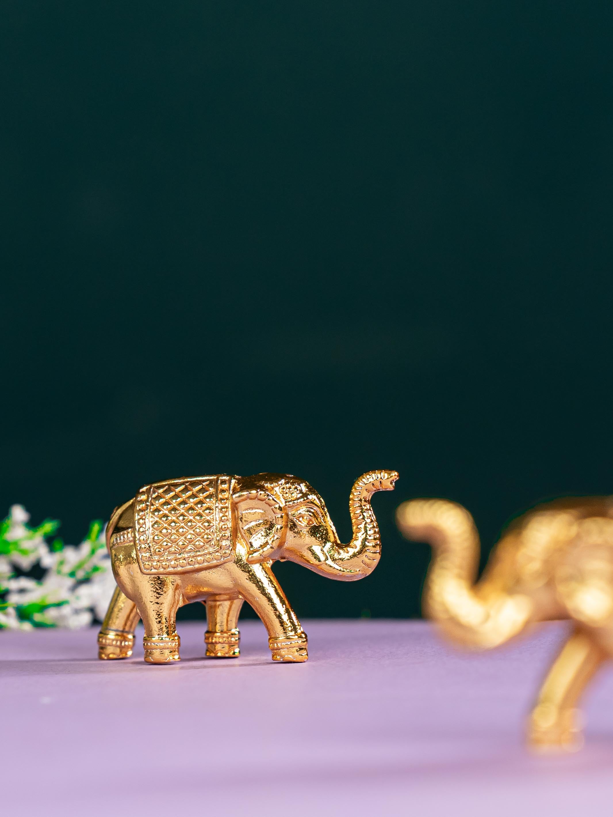 Zinc Alloy Elephant - Set of 2 - Gold - WBG1784-2 – Wedtree