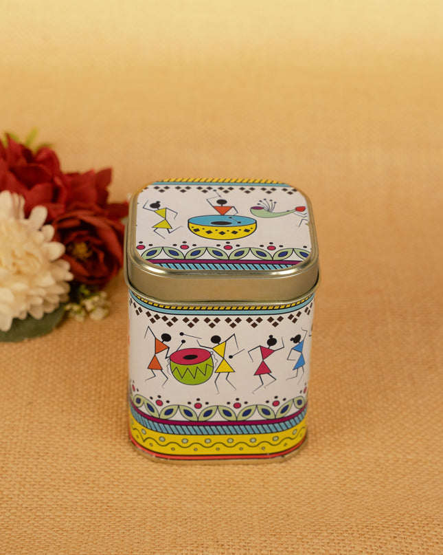Printed Tin box - Warli Design - WBG1785