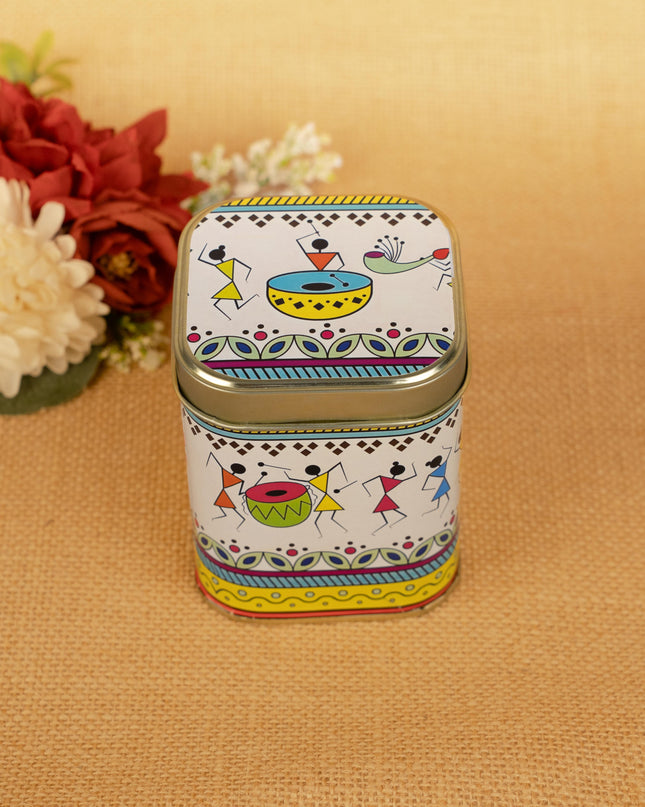 Printed Tin box - Warli Design - WBG1785