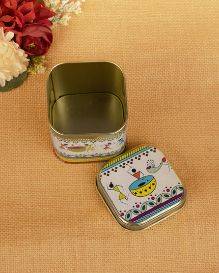Printed Tin box - Warli Design - WBG1785