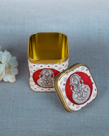 Printed Tin box - Madhubani Design - WBG1786