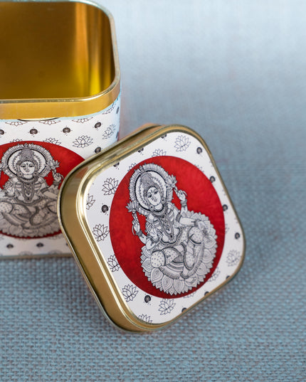 Printed Tin box - Madhubani Design - WBG1786