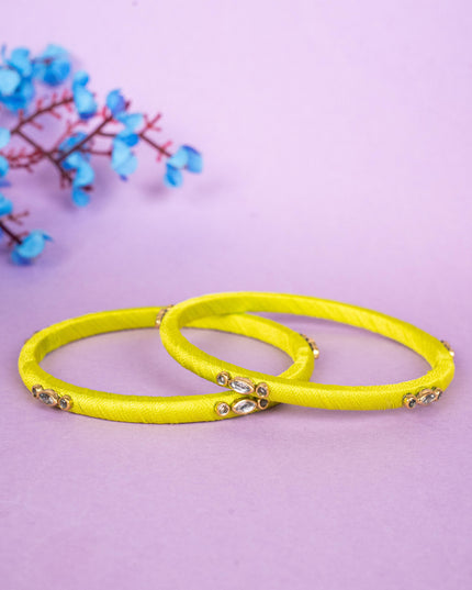 Silk Thread Bangles - Set of 2 - 2.8 inch - WBG1796-2