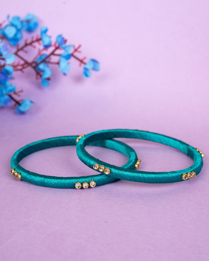 Silk Thread Bangles - Set of 2 - 2.8 inch - WBG1796-2