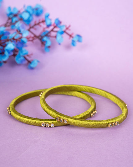 Silk Thread Bangles - Set of 2 - 2.8 inch - WBG1796-2