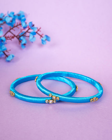 Silk Thread Bangles - Set of 2 - 2.8 inch - WBG1796-2