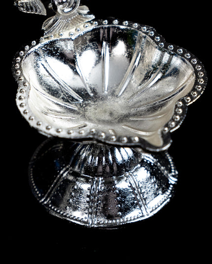Zinc Alloy Shanku Chakra Diya - Silver - 3 inch - WBG1800-2