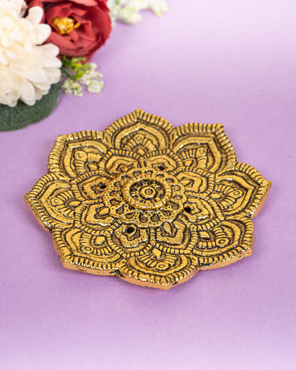 Zinc Alloy - Flower Agarbathi Stand - Gold - WBG1801-1