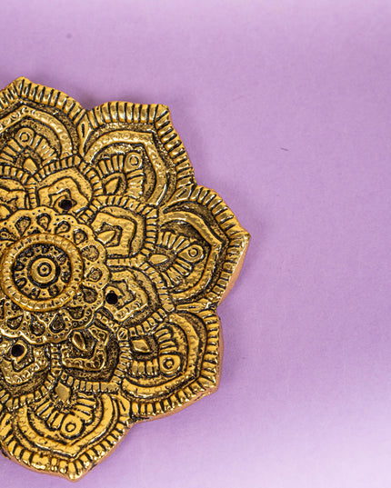 Zinc Alloy - Flower Agarbathi Stand - Gold - WBG1801-1