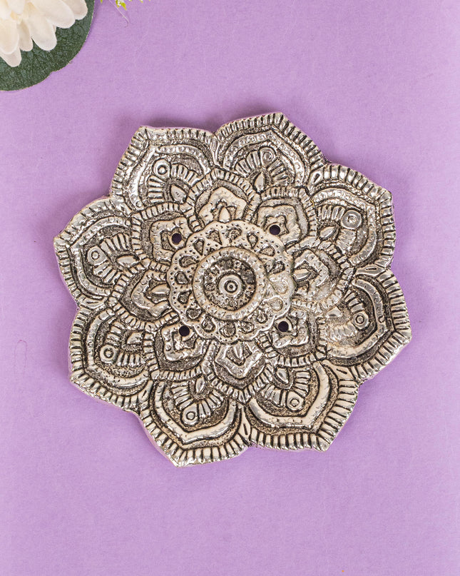 Zinc Alloy - Flower Agarbathi Stand - Silver - WBG1801-2