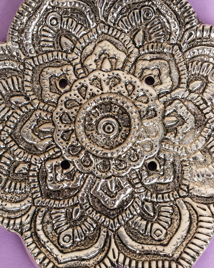 Zinc Alloy - Flower Agarbathi Stand - Silver - WBG1801-2