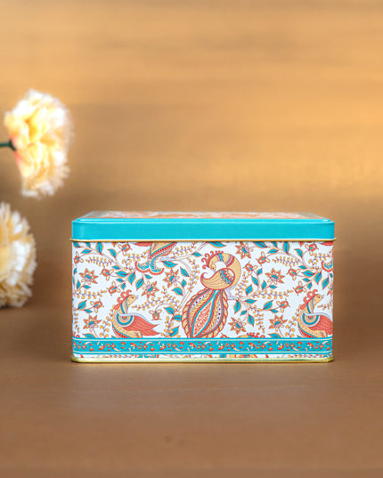 Tin Box - Floral Peacock Design - 5x3 inch - WBG1808