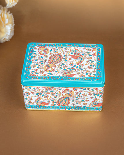 Tin Box - Floral Peacock Design - 5x3 inch - WBG1808