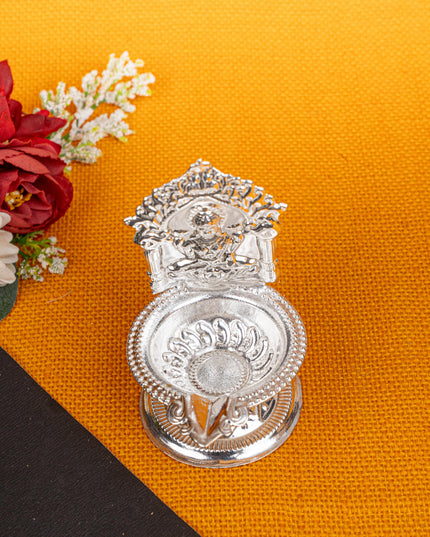 German Silver Lakshmi Diya - 4 inch - WBG1815