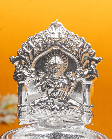 German Silver Lakshmi Diya - 4 inch - WBG1815