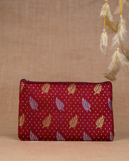 Raw Silk Purse - Leaf Design - WBG1820