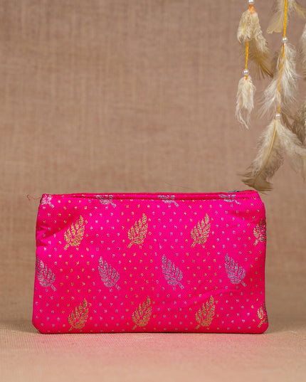 Raw Silk Purse - Leaf Design - WBG1820