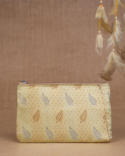 Raw Silk Purse - Leaf Design - WBG1820