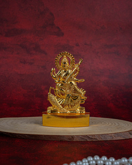 Saraswathi Murthi - Gold Finish - 4 inch - WBG1830-1