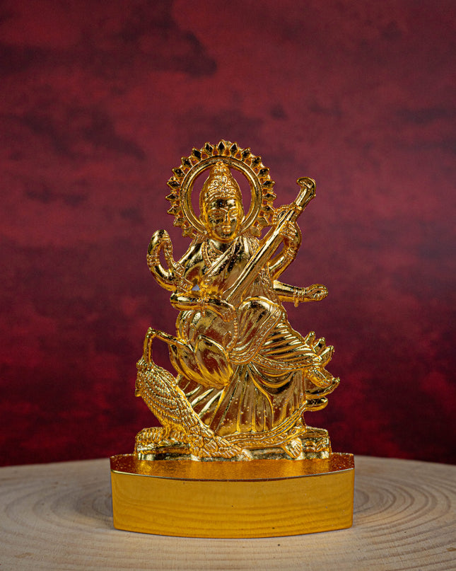 Saraswathi Murthi - Gold Finish - 4 inch - WBG1830-1