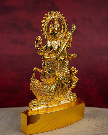 Saraswathi Murthi - Gold Finish - 4 inch - WBG1830-1
