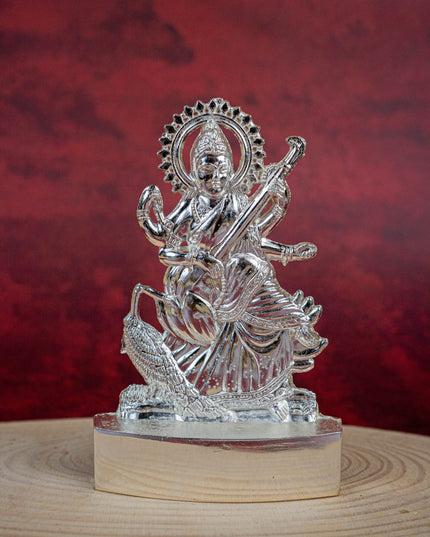 Saraswathi Murthi - Silver Finish - 4 inch - WBG1830-2