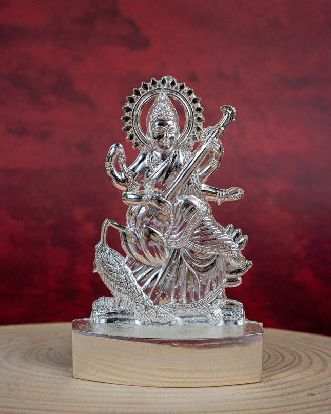 Saraswathi Murthi - Silver Finish - 4 inch - WBG1830-2