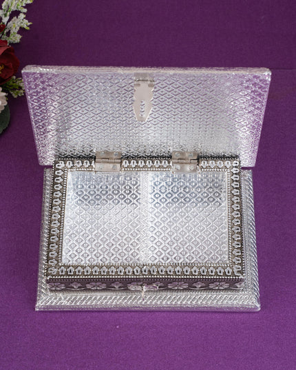 Customized - Oxidized Dry Fruit Box - 7x5 inch - Silver - WBG1831