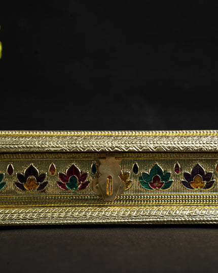 Customized - Meenakari Dry Fruit Box - 7x5 inch - Gold - WBG1838