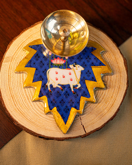 Brass Diya with Leaf - WBG1842