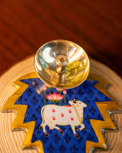 Brass Diya with Leaf - WBG1842