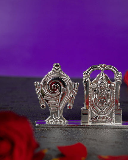 Zinc Alloy Tirupathi Balaji with Shank and Chakra - Silver - WBG1843
