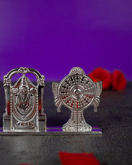 Zinc Alloy Tirupathi Balaji with Shank and Chakra - Silver - WBG1843