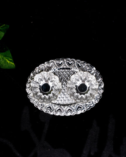 German Silver 2 Cup Kumkum Holder - WBG1863