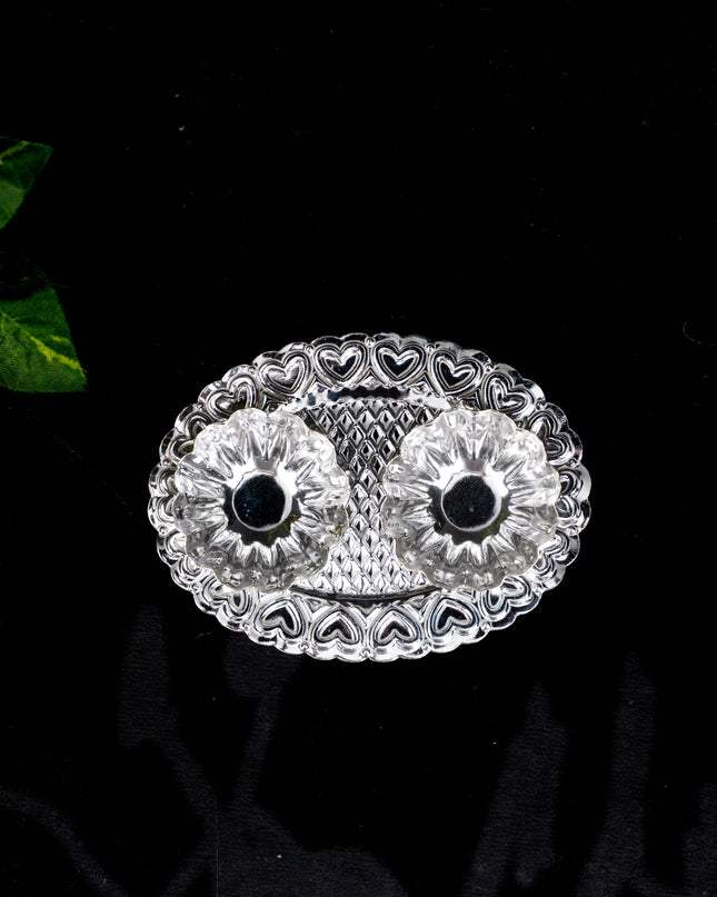 German Silver 2 Cup Kumkum Holder - WBG1863