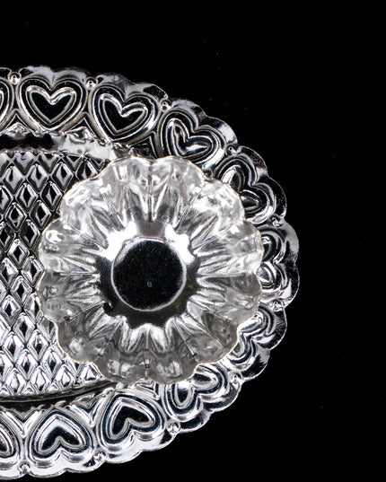 German Silver 2 Cup Kumkum Holder - WBG1863