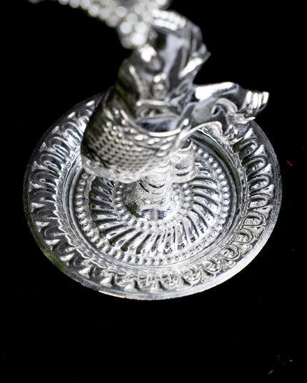 German Silver Five Face Diya with Elephant - WBG1865
