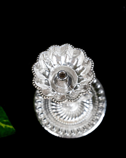 German Silver Diya with Peacock - WBG1868