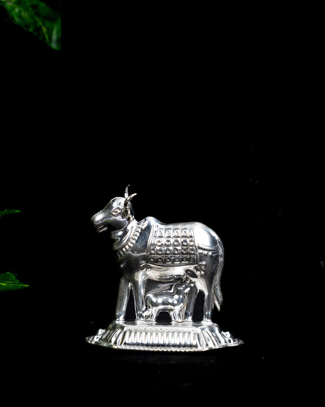 German Silver Cow & Calf - 2 inch - WBG1867