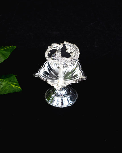Zinc Alloy Annapakshi Diya - Silver - 3 inch - WBG1874-2