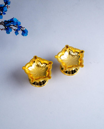 Zinc Alloy - Five Face Diya - Set of 2 - Gold - WBG1875-1