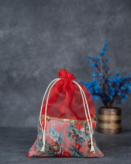 Floral String Bag - 11x7 Inch - WBG1877
