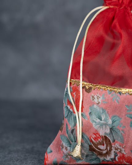 Floral String Bag - 11x7 Inch - WBG1877