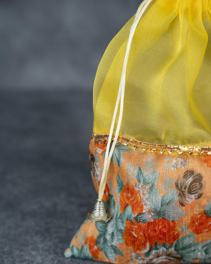 Floral String Bag - 11x7 Inch - WBG1877