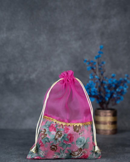 Floral String Bag - 11x7 Inch - WBG1877