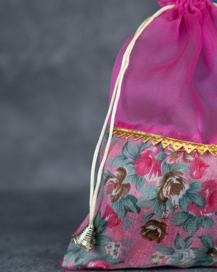 Floral String Bag - 11x7 Inch - WBG1877