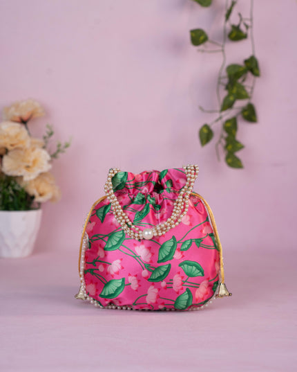 Potli Bag with Pichwai Design - 8 inch - WBG1878