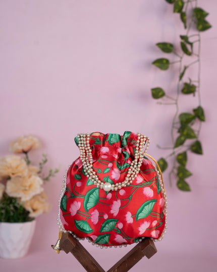 Potli Bag with Pichwai Design - 8 inch - WBG1878