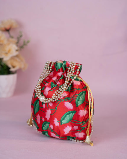 Potli Bag with Pichwai Design - 8 inch - WBG1878